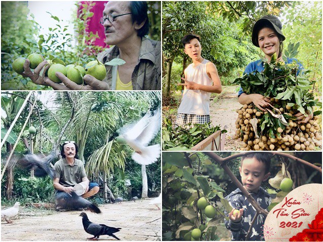 Mua nhà cách Hà Nội 30km nghỉ ngơi, nghệ sĩ Giang Còi Tết đội nón ra vườn nhặt cỏ